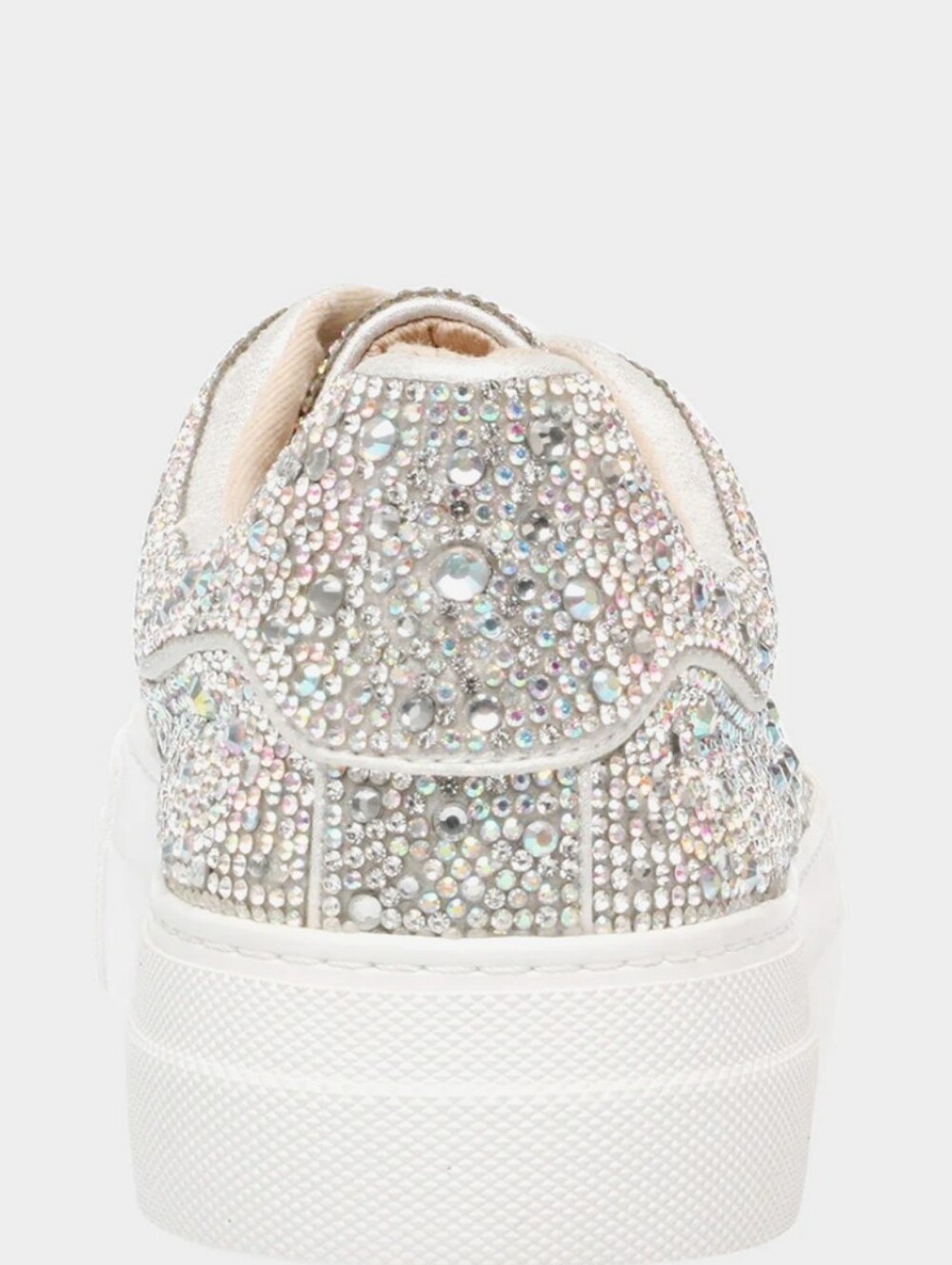 Betsey Johnson Silver Crystal Lace-Up Sneakers - Picture 7 of 12